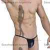 Tanga de vinilo negro